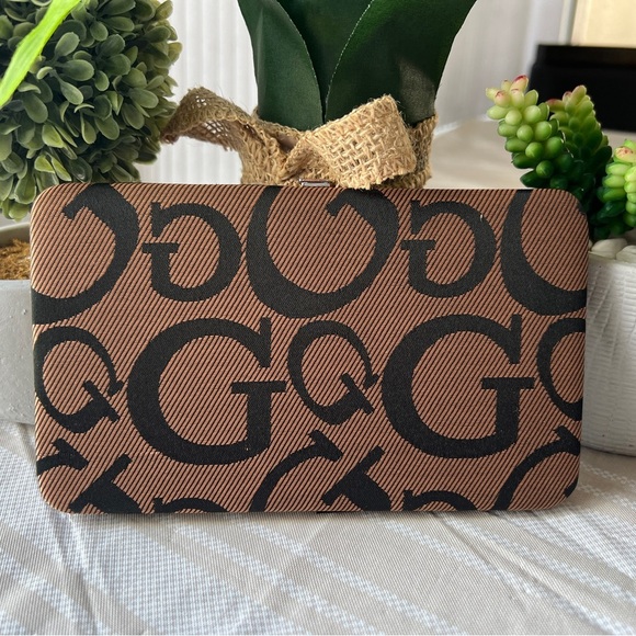 Handbags - Dark Brown “G” snap wallet/clutch